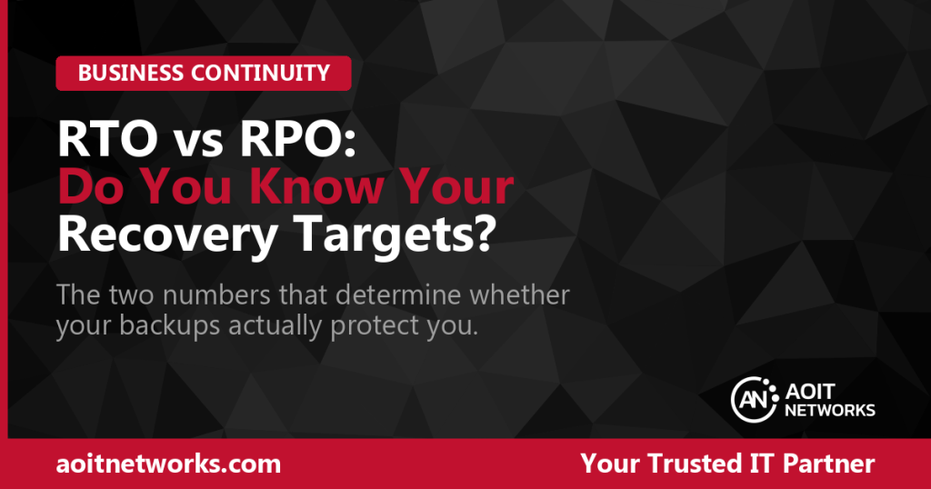 RTO vs RPO explained